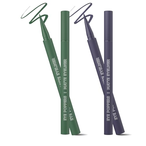 Image of Glam21 Eye Poppers Matte Eyeliner |Smudge Proof and Waterproof Formula | Pen Style Design | Bold & vibrant Shades | High Pigment up to 12 hours | 0.5gm Each Pack oF 2 (Mint To Be & Orchid)