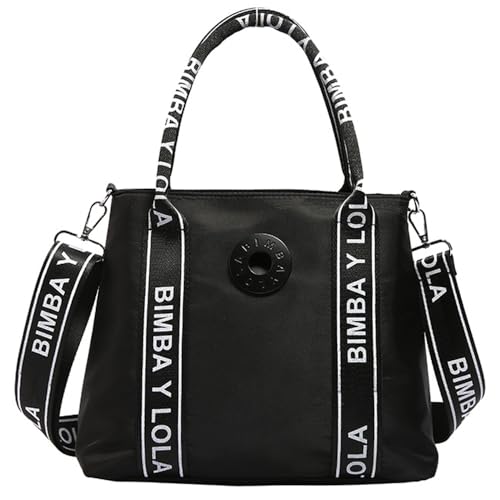 Tote Bag Mujer,Bolso tote con Correa Desmontable y Cremallera, bolsa de mano de moda, mini bolsas tote para mujer para viajes, compras, trabajo (Negro)