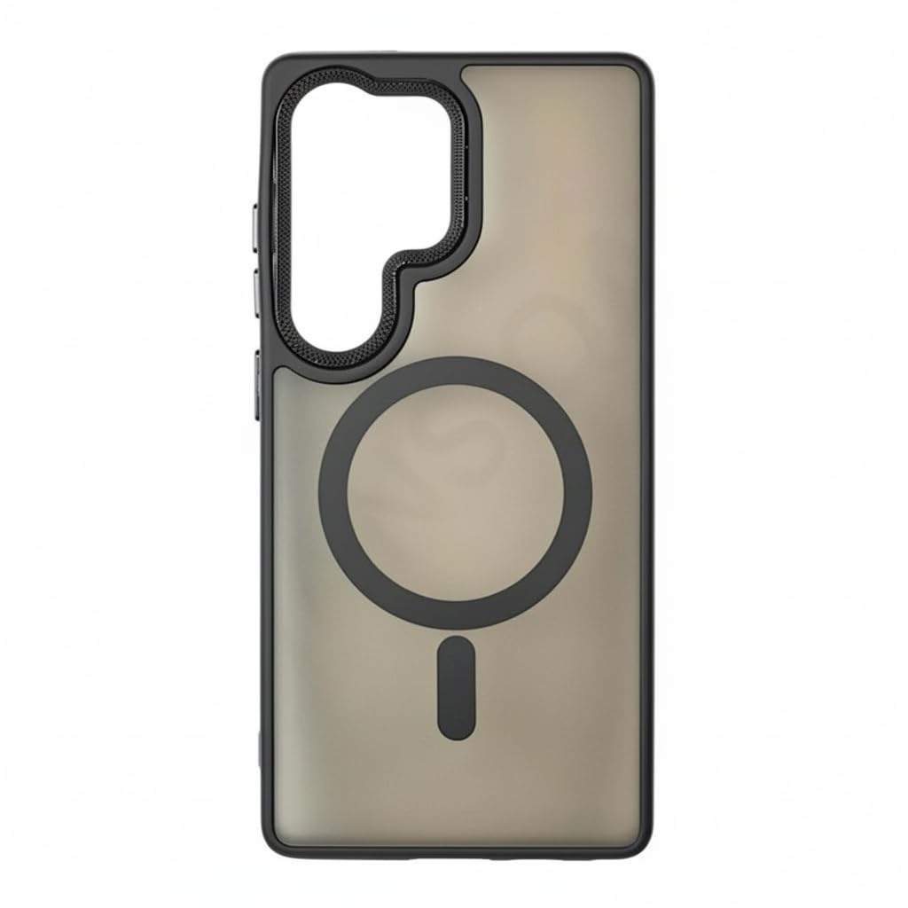 Shockproof Back Cover Case for Samsung Galaxy S25 Ultra 5G | Hard Back Cover Case for Samsung Galaxy S25 Ultra 5G (PC & TPU, MagSafe Compatible, Transparent Clear Back, Black Sides)-image-47