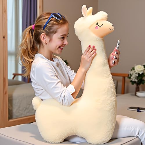 Image of Ryttir 40 Inch 15% Chubbier Large Llama Stuffed Animal,Soft Alpaca Plush Stuffed Llamas Body Pillow - Perfect Valentine Llama Gifts for Cuddling and Room Decoration