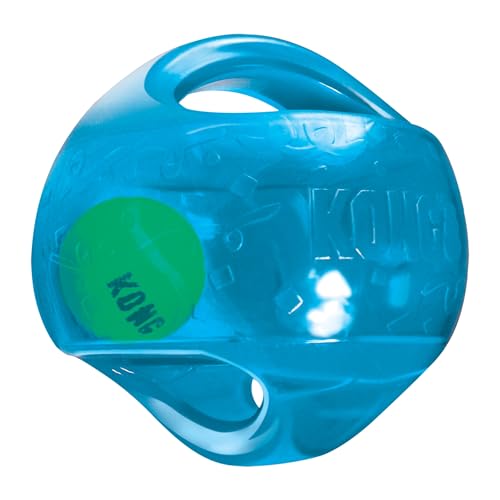Kong Jumbler Ball - Interactive Toy for Dog & Puppy Playtime - Fetch Toy with Tennis Ball - Dog Supplies for Engaging Play - for Large/XL Dogs - Randomly Provided Color
