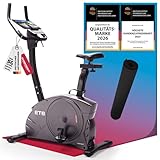 Christopeit Ergometer Heimtrainer Indoor Fahrrad ET 6 mit 24 Widerstandsstufen, bis 150kg und 200cm, 12kg Magnet-Bremssystem, Kinomap, Bluetooth, Pulsmessung, inkl. Bodenschutzmatte