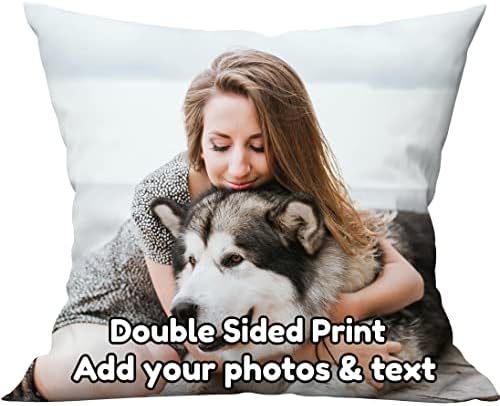 Personalised Cushion.(50x50cm) Double-Sided Printing. Custom Pillow Photo Personalized Photo Throw Pillow with Image/Text, DIY Pet Photo Pillow,Wedding Keepsake Throw Pillow, Birthday Gift