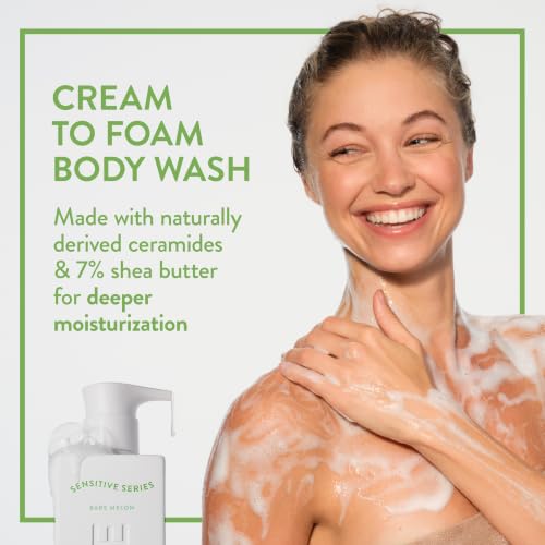 Native Sensitive Body Wash, Hypoallergenic Fragrance, 24 Hour Moisturization for Sensitive Skin, Free from 81 Known Allergens, Naturally Derived Ceramides, Bare Melon Scent, 18 Fl Oz - image 4