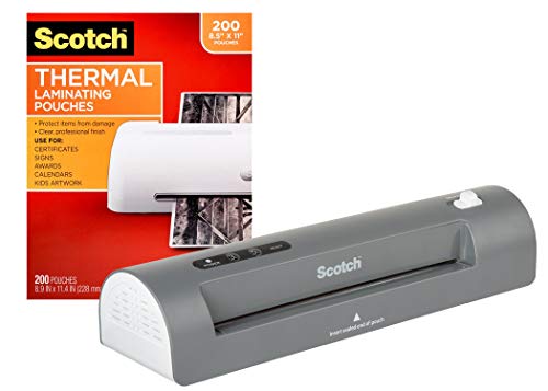 Scotch Thermal Laminator and Pouch Bundle, 2 Roller System, Laminate up to 9