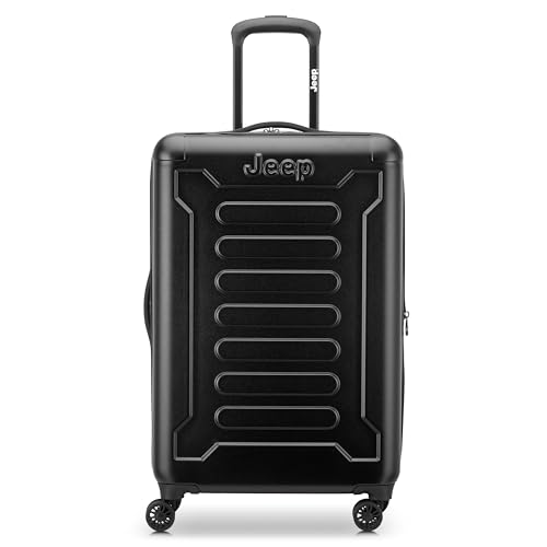 Jeep JH004C Hardside Expandable Luggage with Spinner Wheels, Black, Checked-Medium 24 Inch by Jeep - Used condition - US$66.91