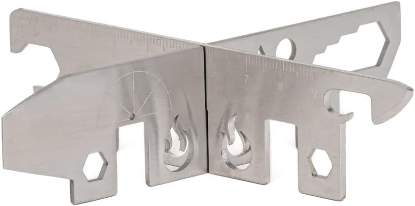 The Pathfinder School Alcohol Stove & Stove Stand Multi-Tool Bundle, Stainless Steel