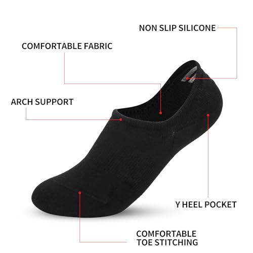 No Show Socks for Womens,Low Cut Ankle Socks,Non Slip Flat Boat Invisible Liner Cotton Cushion Athletic Sock2