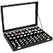 amzdeal Ring Case 100 Slots Ring Box Organizer Holder Jewelry Display Storage Collector Earring Showcase Ring Tray, Ideal Gift for Women and Men, Black