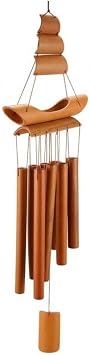 Wind Chime Outdoor 6 Tubes Bamboo Wind Chime for Patio Garden Home Decoration Natural Beautiful Tone Home Decor Style 2