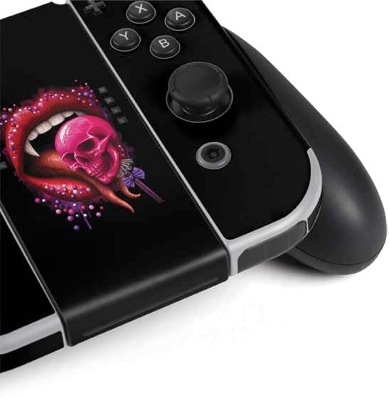 Skinit Gaming Decal Skin Compatible with Nintendo Switch OLED (2021) - Sarah Richter Vampire Skull Lollypop by Sarah Richter Design