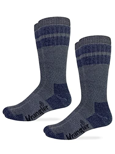 Wrangler Men's Riggs Workwear Merino Wool Blend Mid Calf Boot Socks (2 Pairs)