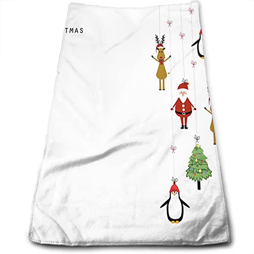 Sarnfans Christmas Hand Towel For Bathroom Home Kitchen Dish Towels,Reindeers Santa Claus Penguins,Towel For Cooking And Baking,Towel For Cooking And Baking,Brown 12In X27In #TOP2