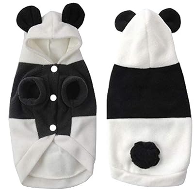 maxgoods Pet Panda Costume, Funny Cute Pet Dog Cat Clothes Suite Outfit for Halloween Christmas Holiday Dress Up Cosplay Jeans Apparel Outfit Uniform, M