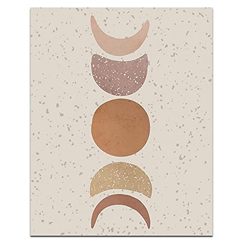 Fwk Modern Abstract Mid Century Bohemian Mountains Sun Boho Moon Posters Art Painting Set Of 6 (8X10Inches ) Living Room Bedroom Hallway Kitchen Housewarming Gift Home Decor Unframed 8 X 10 Inch #TOP4