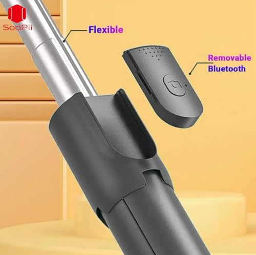 Image of 3-in-1 Selfie Stick Tripod 360 Rotation, 100 Cm Extendable Portable Phone Holder Stand with Detachable Bluetooth Wireless Remote for Vlogging, Photography, iPhone, Android