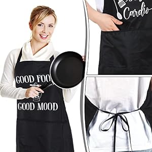 Mepase 4 Pcs Aprons for Women Funny Cooking Apron with 2 Pockets Novelty Kitchenadjustable Aprons Baking Gifts for Mom Wife Sister Aunt Grandma