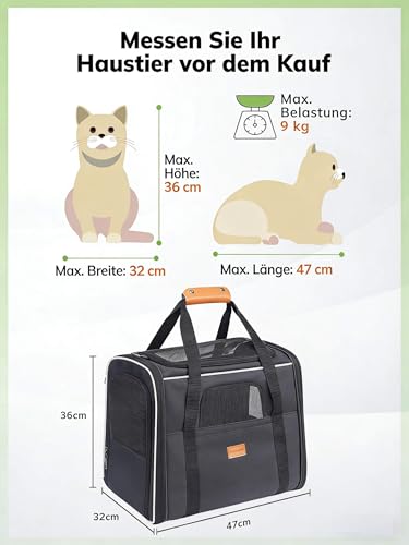 Morpilot Hundetragetasche Katzentragetasche, Haustiertragetasche, Faltbare Transporttasche Transportbox mit Schultergurt und Faltbare Hundenapf für Hunden oder Katzen