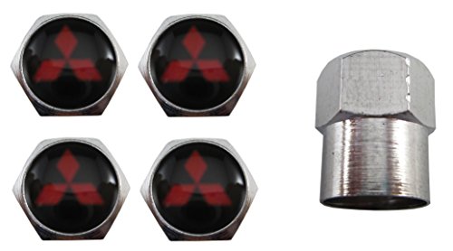 ETMA Valvulas Rueda Coche Acero Inoxidable Compatible con Mitsubishi Negro aut010-28