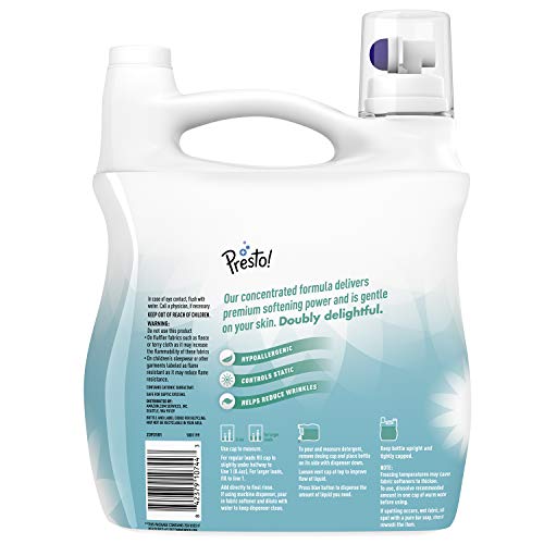 Amazon Brand - Presto! Concentrated Fabric Softener, Free & Clear, Hypoallergenic, Free of Perfumes Clear of Dyes, 250 Loads, 100 Fl Oz - Thumbnail 3
