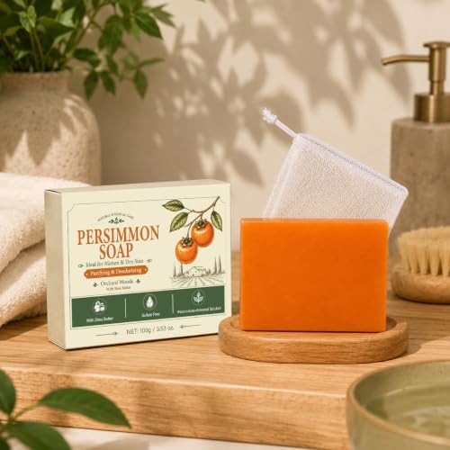 YGESIAO Persimmon Soap Bar for Old People Smell with Shea Butter 3-Pack — view 8