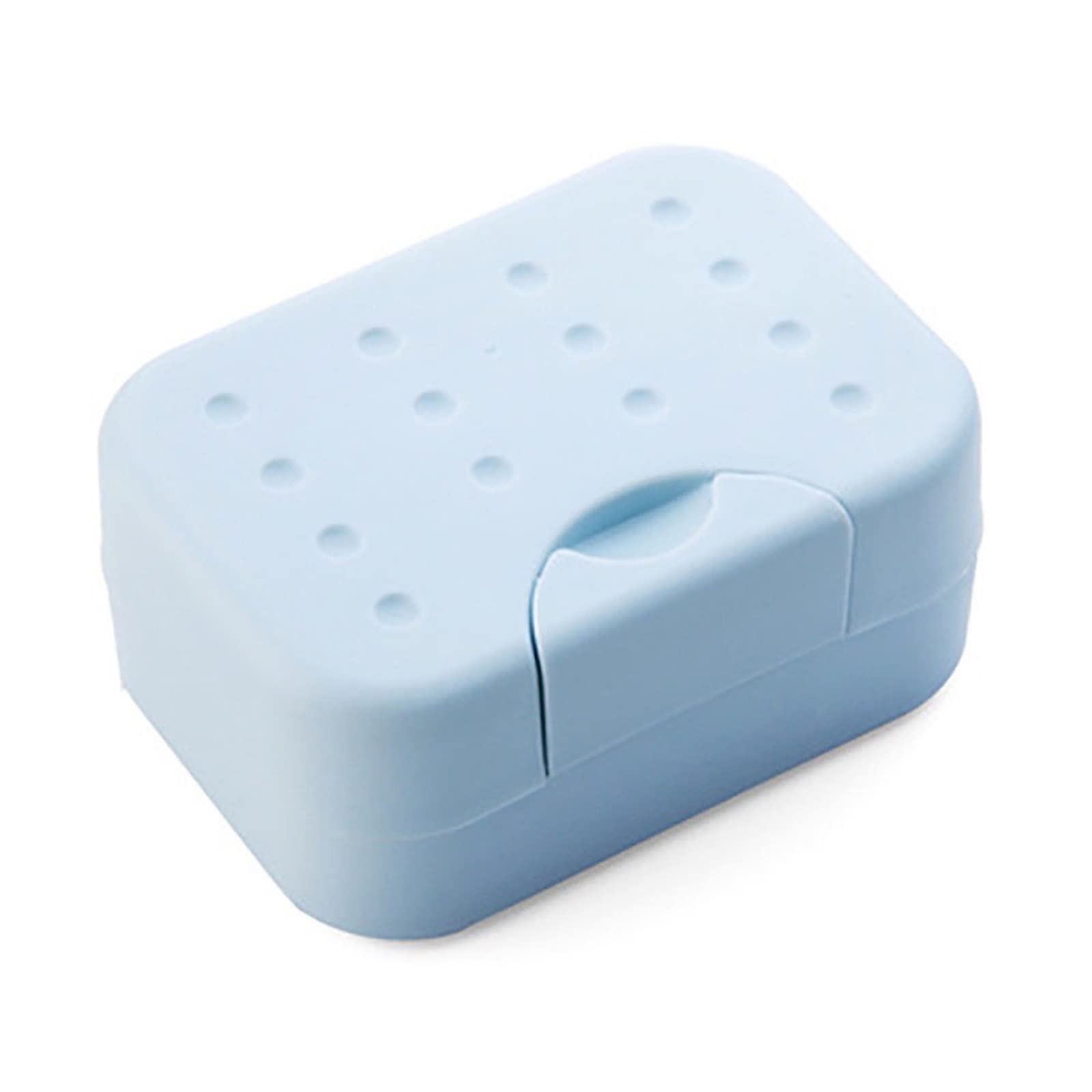 JINGYAN Soap Dishes Portable Soap Box Waterproof Leakproof Case Dish With Lid Container For Travel Kitchen Bathroom Accessories(Blue)