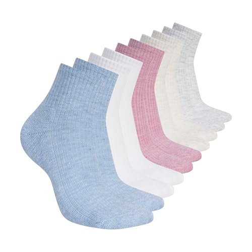 Image of Skechers Women's 10-pack Half Terry Classic Quarter Crew Socks, Comfort-fit & Cushioned Footbed