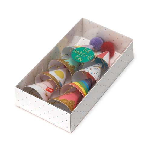 Miniatura 5 de Legami - Juego De 8 Gorras De Fiesta Con Pompones Y Detalles Brillantes, Talla Única, Diámetro 4,2 Cm