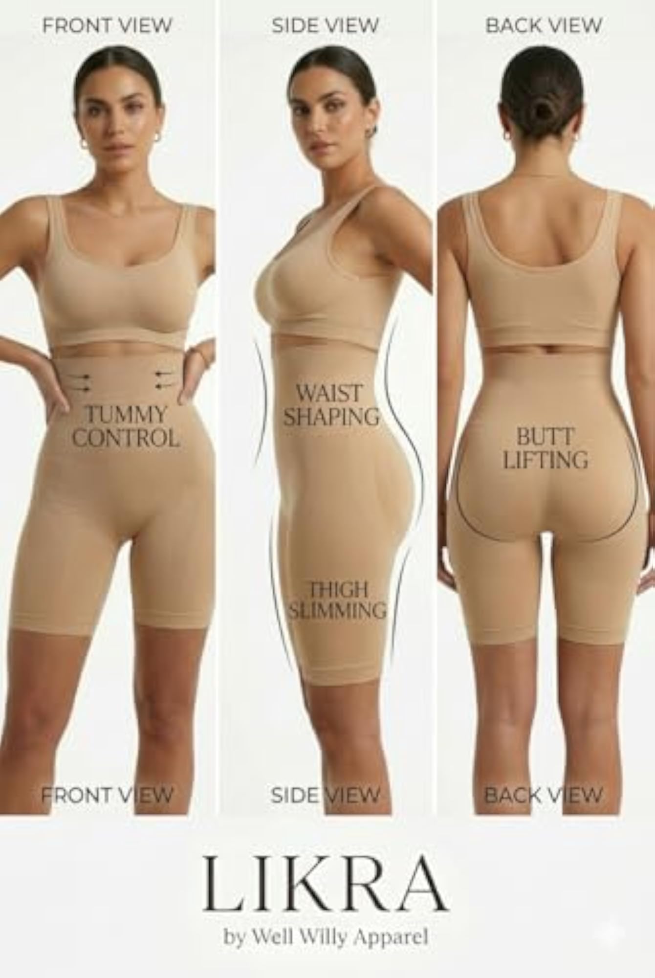 High-Waist Seamless Shaping Shorts, Pack of 2
