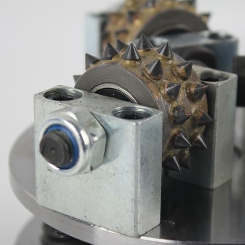 Klenbo 5 Zoll/125 mm Buschhammer-Radplatte mit 3 Rollen, Radspitzen für Winkelschleifer, Litchi-Oberfläche für Beton, Granit, Marmor, Stein, Diamant-Schleifrad