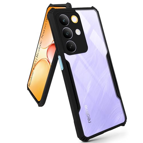 Image of Jkobi Hybrid Back Cover Case for Realme C85 5G | Realme Narzo 90x (Shockproof with Polycarbonate Clear Panel | Professional Black)