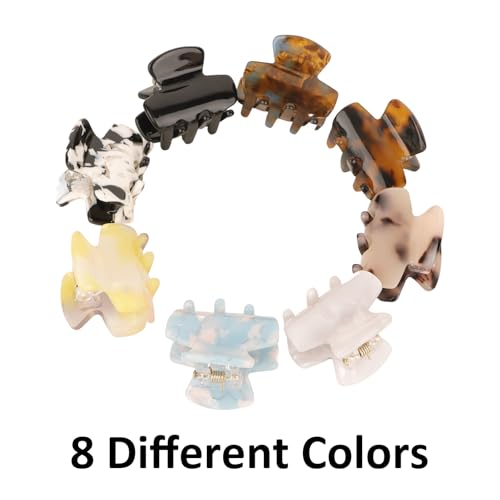 Set de 8 pinzas mini para cabello colores variados miniatura 2
