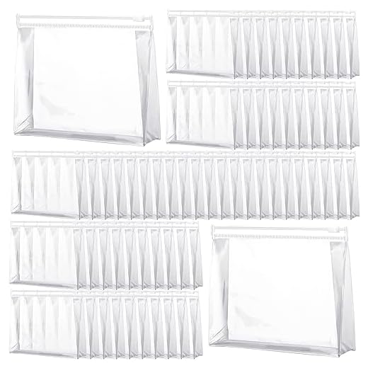 Xuniea 100 Pcs Mini Clear Makeup Bags
