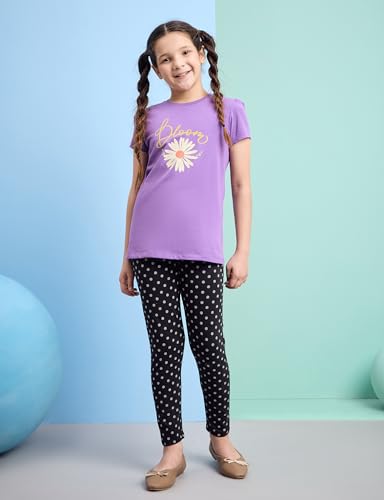 Image of Amazon Brand - Symbol Girl's Cotton Jersey Stretchable Leggings | Ankle Length | Aged 2-14 Years