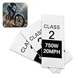 nvojeaf 3 PCS Ebike Sticker, Vinyl Weatherproof Bike Frame Decals, Class 2 500 W 20 MPH Identification Sticker, Removable Self-adhesive Decals (Black)