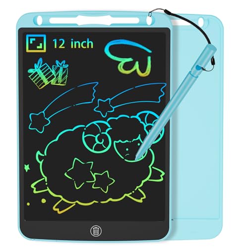 JOEAIS LCD Writing Tablet 12 Pollici, Lavagna Digitale Tavoletta Grafica Colorata per Imparare, Scarabocchiare e Disegnare, Regali di Natale e Compleanno Giocattoli per Bambini e Bambine (Blu)