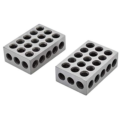Findmall DOES NOT APPLY 1-2-3 Blocks Matched Pair Hardened Steel 23 Holes Precision Machinist Milling thumb #3