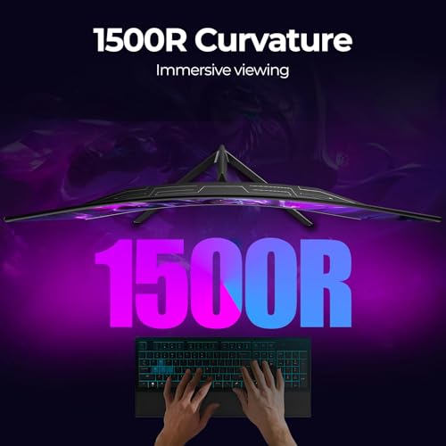 Gawfolk 32 inch Curved QHD (2560 * 1440) Gaming Monitor 2K 180Hz Computer Screen, Frameless 1500R Curved Computer Display Screen ,100% sRGB,with FreeSync,VESA Compatible - Image 6