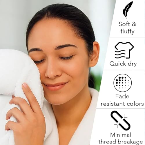 Image of Sulfar 100% Terry Ring Spun Cotton Face Towel - Quick-Dry, Highly Absorbent (480 GSM) (30 x 30 Cm) White (Pack of 2)