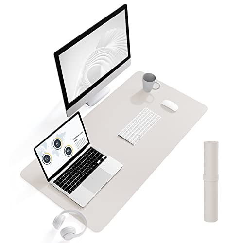 YSAGiデスクマット、滑り止め/防水PUレザー作り、極めて薄い飾りマット、 オフィス及び自宅用パソコンマウスパッド(アンズグレー、90*43cm) YSAGiデスクマット、滑り止め/防水PUレザー作り、極めて薄い飾りマット、 オフィス及び自宅用パソコンマウスパッド(アンズグレー、90*43cm)