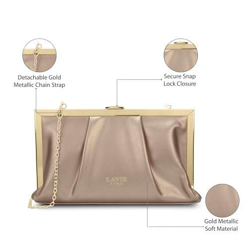 Image of Lavie Luxe Women's Pleatz25 Framed Clutch | Ladies purse | Gift For Women