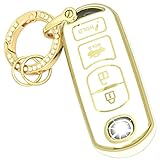 YUBOMT for Mazda Key Fob Cover,Smart Car Key Shell with Key Ring for Mazda 2 3 6 CX3 CX4 CX5 CX7 CX9