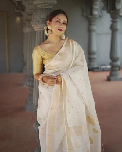 Image of Flosive Women's Cotton Saree With Blouse Piece