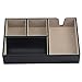 JACKCUBE DESIGN - Valet Tray Multi Leather, Desk or Dresser Organizer, Catch-all for Keys, Phone, Wallet, Coin, Jewelry and Nightstand(Black, 10.6 x 7.2 x 1.9 inches) - :MK233A