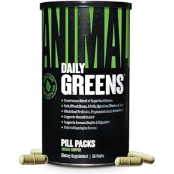 Animal Daily Greens Pill Packs - Kale, Wheat Grass, Alfalfa & More - Convenient Prebiotic Superfood Blend for Superior Digestion, Gut Health, and Immunity for Men & Women - 30 Day Supply