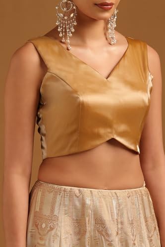 Image of Soch Womens V-Neck Tissue Princess Line Padded Sleeveless Blouse
