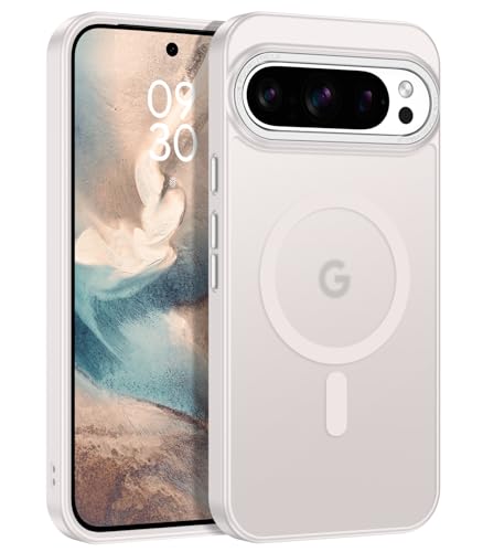 Image of YINLAI for Google Pixel 10 Pro XL Case,Magnetic Compatible with MagSafe, Slim Matte Anti-Fingerprint, Shockproof Full Body Military Grade Protection for Google Pixel 10 Pro XL Cover, Light Gray