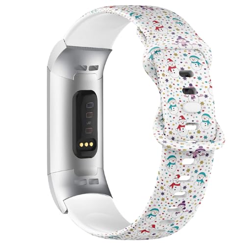 Fitbit Charge 4 / Fitbit Charge 3/3 SE�\�t�g�V���R�����v�o���h (�N���X�}�X�X�m�[�}��) �\�t�g�X�|�[�c�X�g���b�v�u���X���b�g���X�g�o���h ���f�B�[�X �����Y