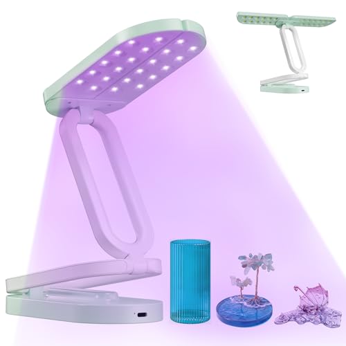 Image of Suzzam UV Light for Resin, UV Resin Light with 3 Timer Settings, Cordless & Rechargeable 22 LED Beads UV Lamp, Foldable Design with Adjustable Height, 4000mAh High-Capacity for DIY Crafts