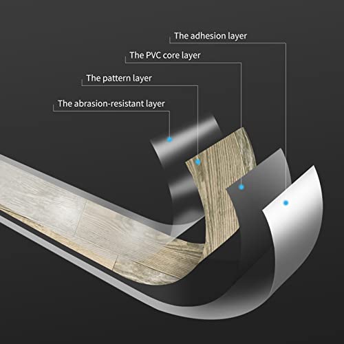 Art3d Peel and Stick Floor Tile Vinyl Wood Plank 36-Pack 54 Sq.Ft, Aged Wood, Rigid Surface Hard Core Easy DIY Self-Adhesive Flooring